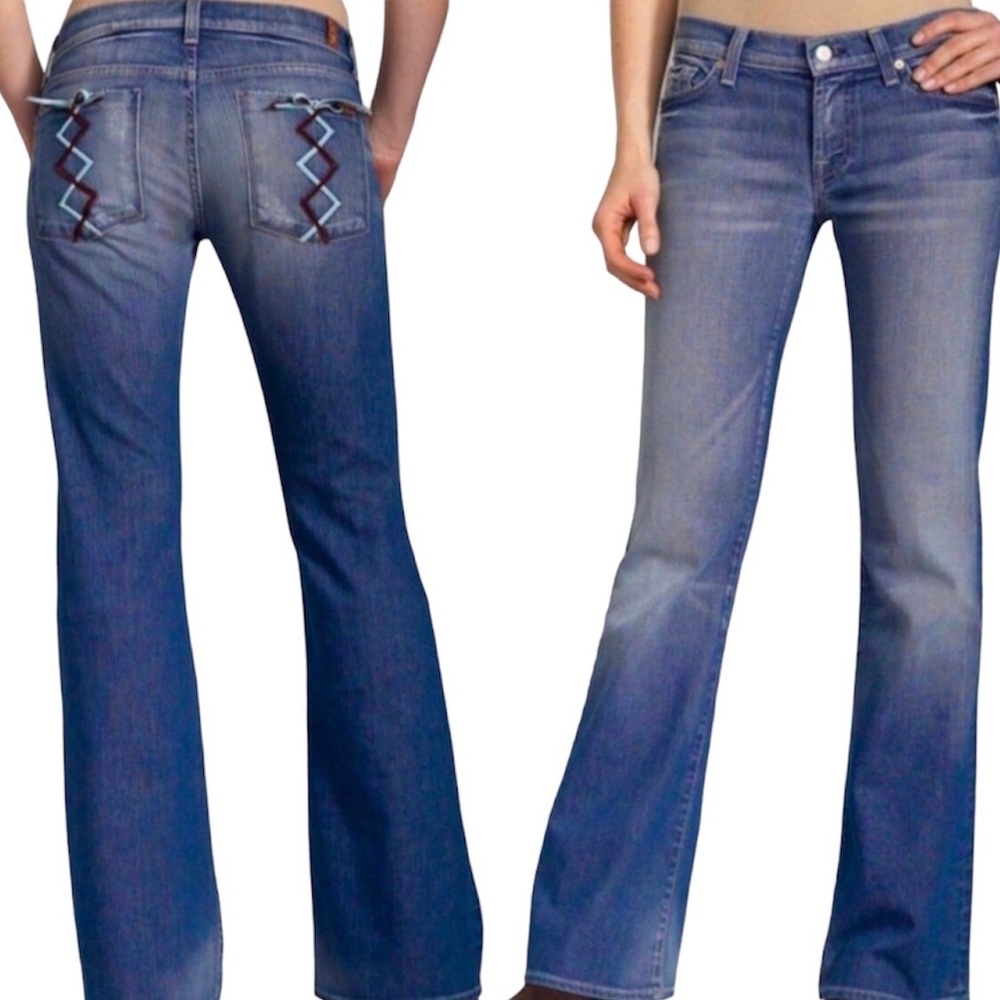 7 For All Mankind Blue Flare Jeans